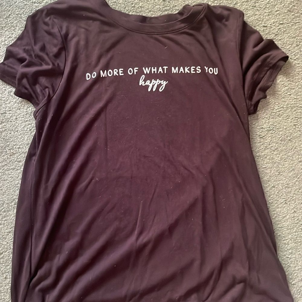 Black tee with saying